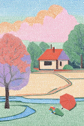 Vibrant Textured Narrative style AI image example 2