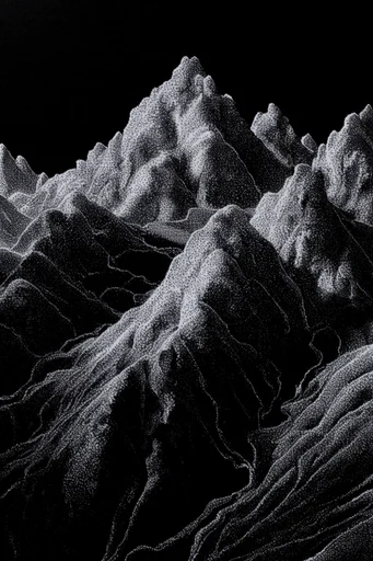 Luminous Pointillist Noir style reference image — stippling art