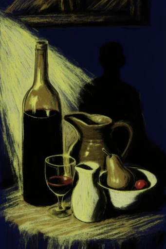Nocturnal Cyber-Gothic Expressionism style reference image — high-contrast illustration