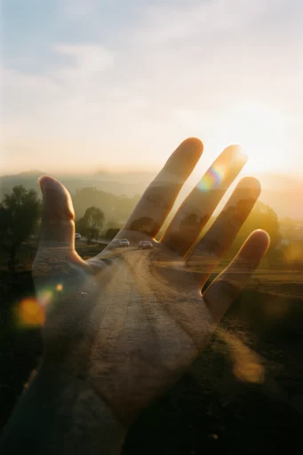 Ethereal Nostalgic Double-Exposure style reference image — silhouette blend