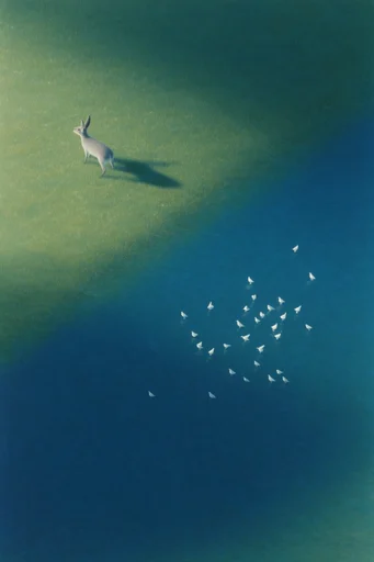 Minimalist Verdant Surrealism style reference image — lush green landscape