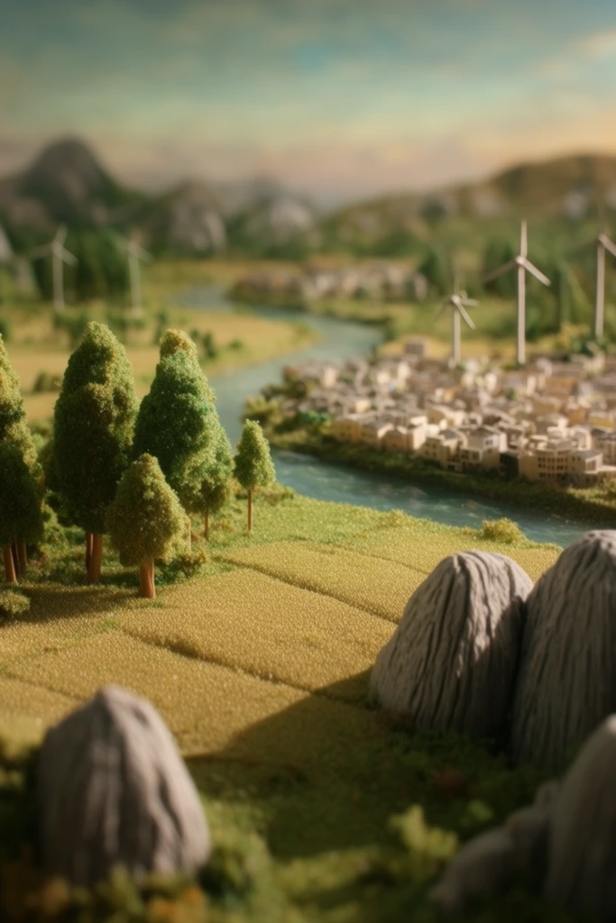 Isometric Miniature Worlds style AI image example 2