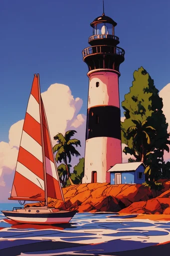 Retro Pop Anime style reference image — retro city pop aesthetic