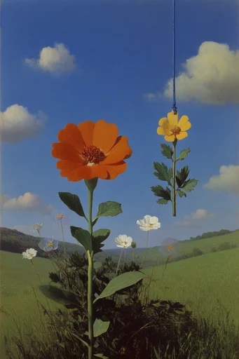 Vintage Surrealist Dreamscapes style reference image — uncanny juxtaposition