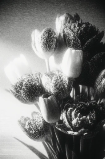 Analog Gritty Noir style reference image — distressed film grain