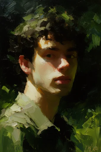 Luminous Impasto Atmosphere style reference image — emerald and teal palette