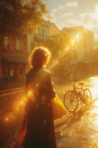 Ethereal Amber Radiance style reference image — golden hour monochromatic palette