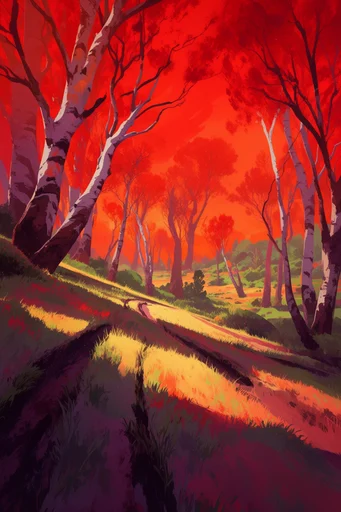 Crimson Twilight Silhouette style AI image example 2
