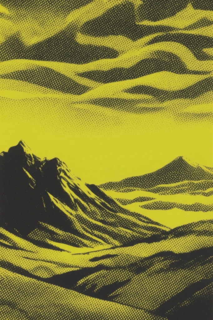 Acid Grime Halftone style AI image example 2