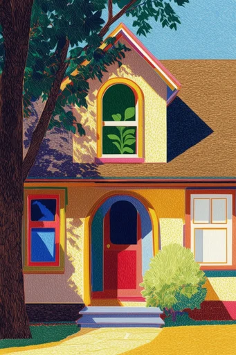 Vibrant Textured Narrative style AI image example 4
