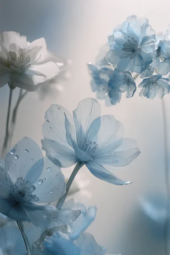 Ethereal Blue Minimalism style reference image — high-key lighting