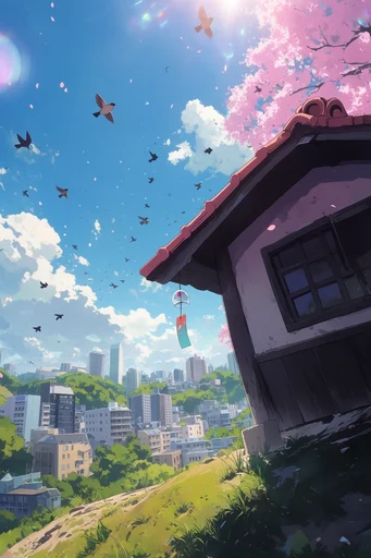 Vibrant Anime Dreamscapes style AI image example 4
