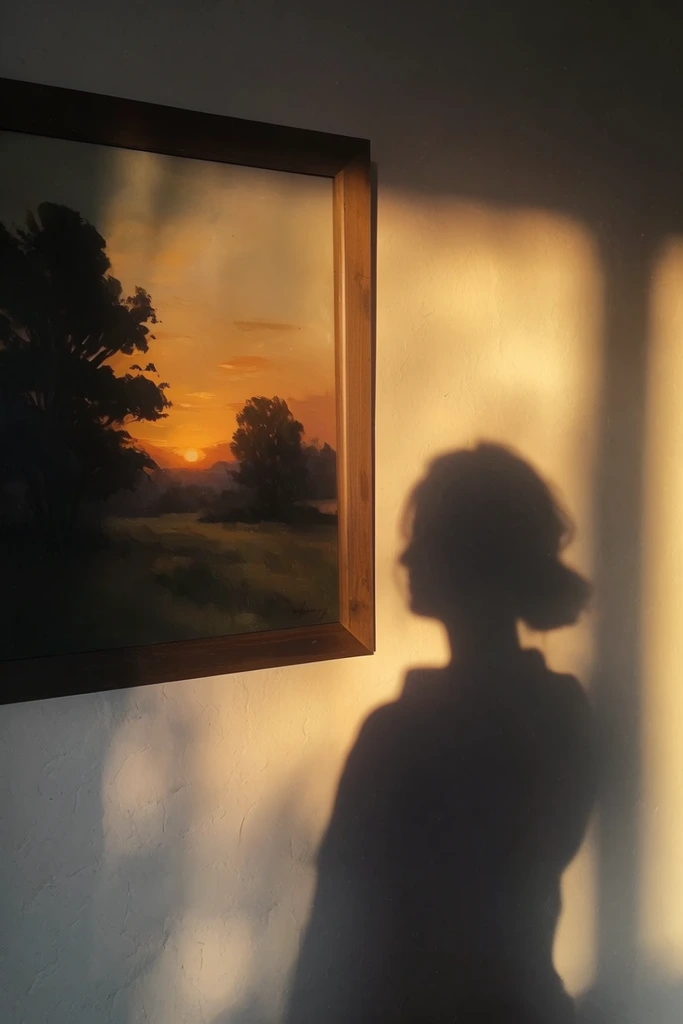 Amber Chiaroscuro Minimalism style AI image example 2