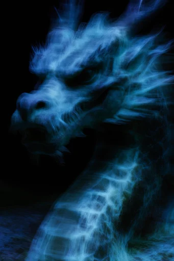 Luminescent Spectral Glitch style reference image — motion blur smear
