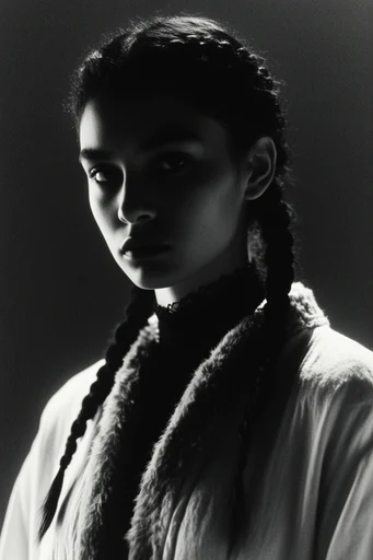 Monochrome Gothic Chiaroscuro style reference image — dramatic rim light