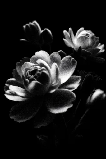 Nocturnal Stipple Noir style reference image — pitch black background