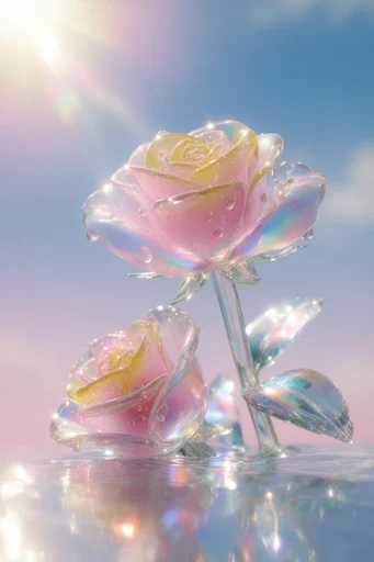 Ethereal Prismatic Dreamscape style reference image — starburst lens flare