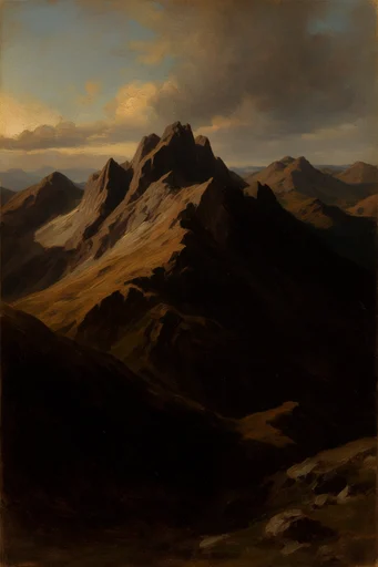 Moody Tonalist Romanticism style reference image — muted earth tones