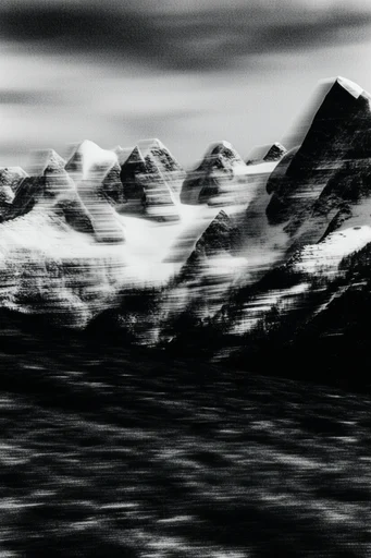 Spectral Obsidian Motion style reference image — high-contrast black and white
