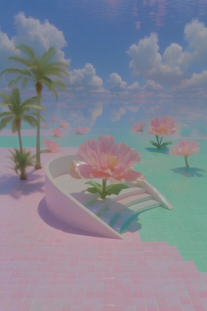 Ethereal Pastel Poolcore style AI image example 2