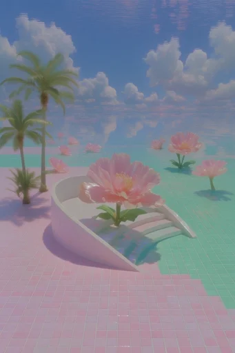 Ethereal Pastel Poolcore style reference image — liminal space