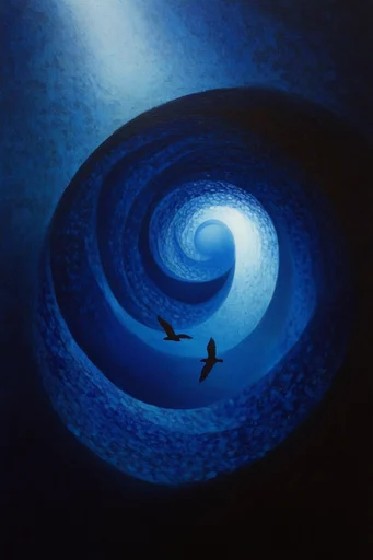 Luminous Cosmic Dreamscape style reference image — mystical vortex depth