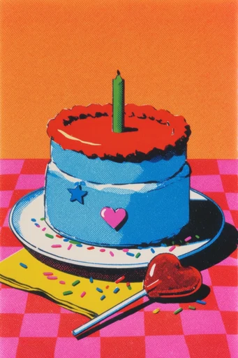 Graphic Retro Pop style reference image — saturated pop art palette