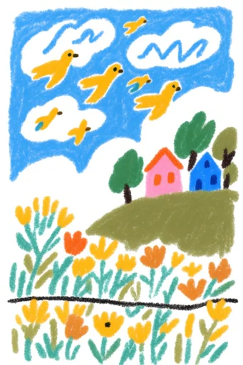 Playful Risograph Naivety style AI image example 2
