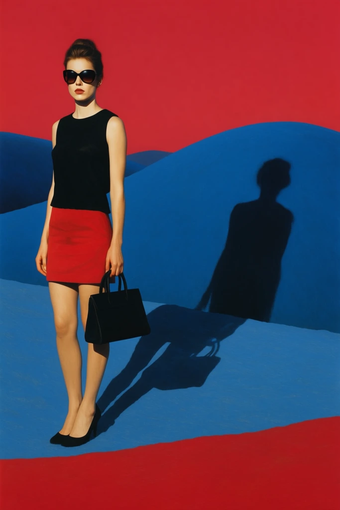 Graphic Surrealist Minimalism style AI image example 2