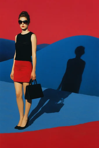 Graphic Surrealist Minimalism style AI image example 2