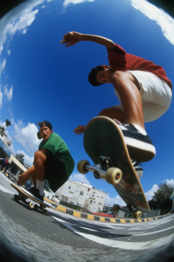 Dynamic Fisheye Streetwear style AI image example 2