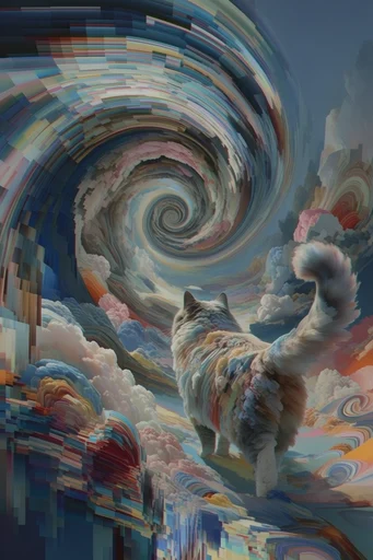 Recursive Glitch Surrealism style reference image — pixel sorting