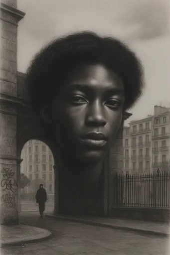 Monochrome Chiaroscuro Realism style reference image — monochrome