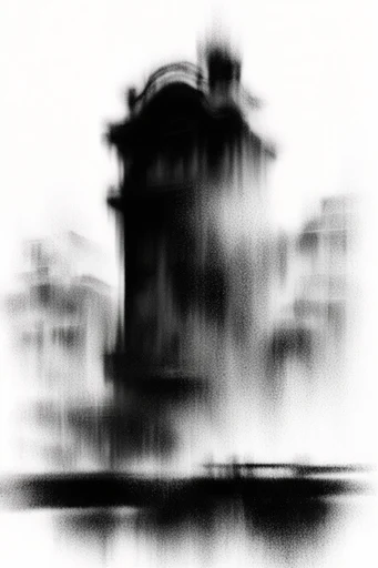 Ethereal Monochrome Motion style reference image — stark high-contrast monochrome