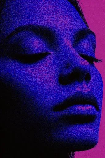Neon Dithered Graphic moodboard — generate AI images in this style