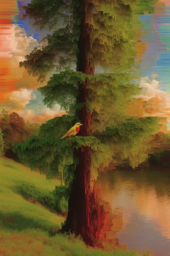 Digital Organic Glitch style AI image example 2