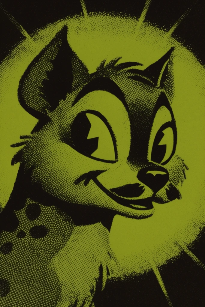 Acid Grime Halftone style AI image example 3