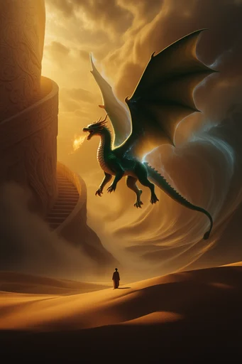Monochromatic Solar Surrealism style reference image — surreal celestial elements