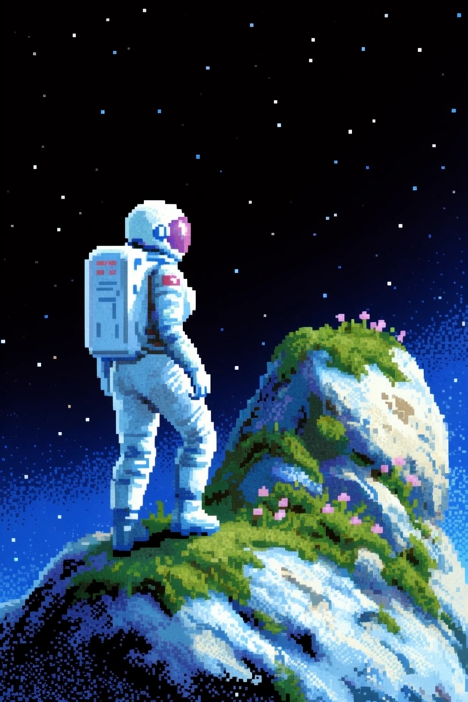 Neon Retro Pixel-Cosmos style AI image example 1