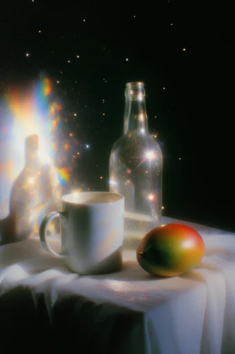 Ethereal Cosmic Mysticism style reference image — celestial stardust veil