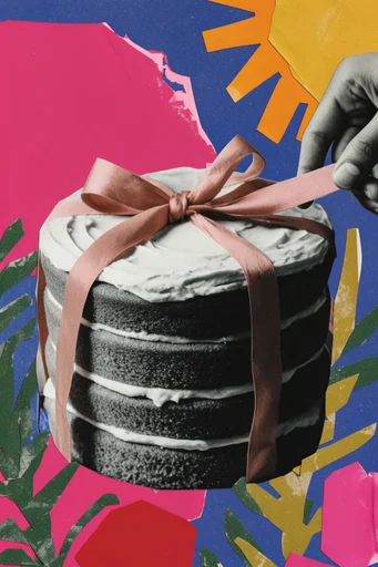 Vibrant Mixed-Media Collage style reference image — paper cutout style