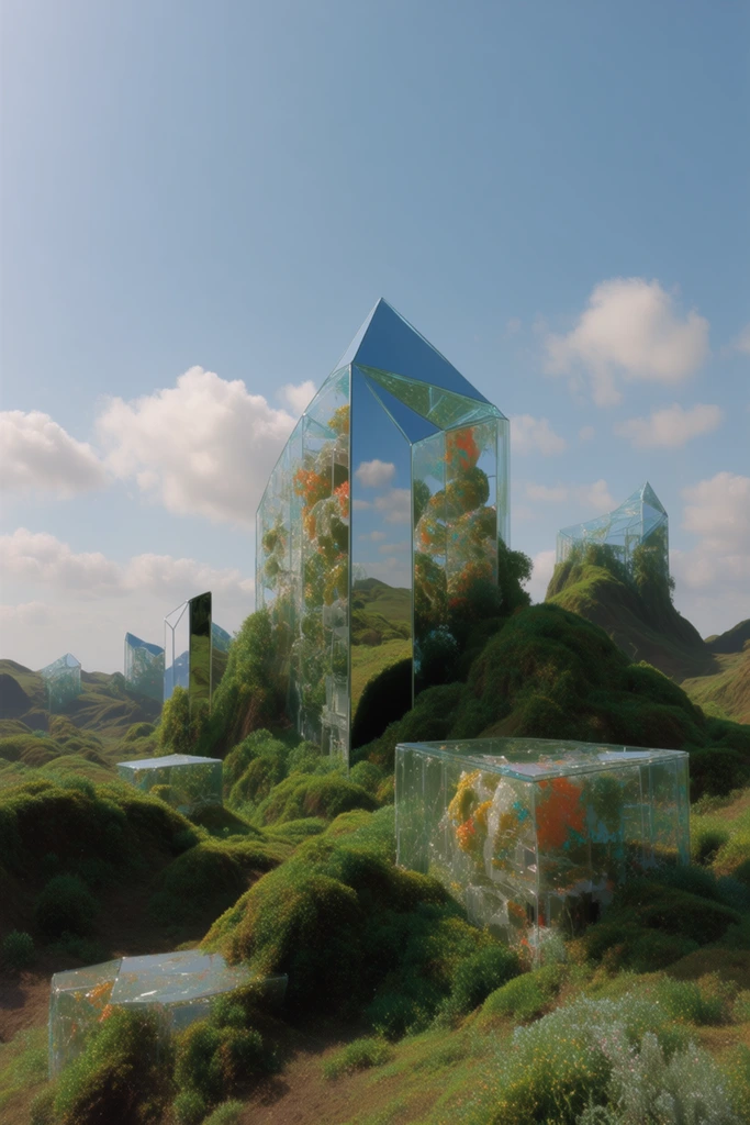 Minimalist Eco Surrealism style AI image example 2