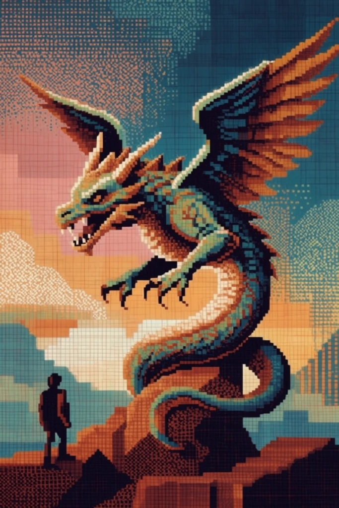 Retro-Digital Mythic Impressionism style AI image example 1