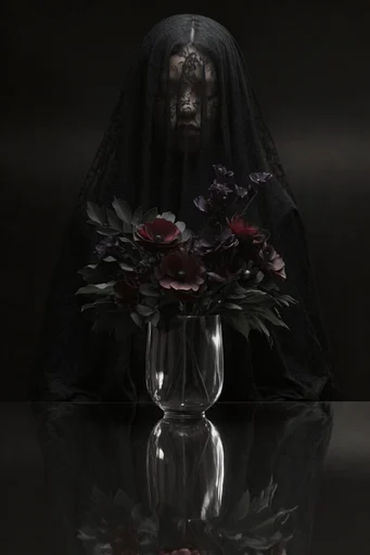 Sovereign Gothic Noir style reference image — high-fashion occult