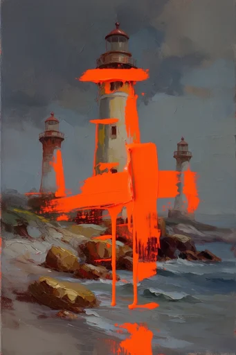 Neon Impasto Expressionism style reference image — expressive gestural brushwork