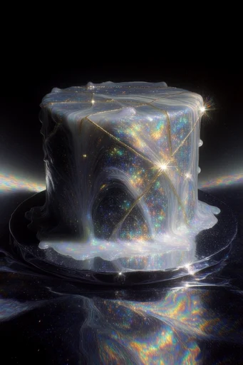 Luminescent Cosmic Surrealism style reference image — dreamlike atmosphere
