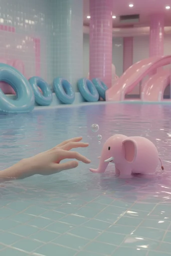 Ethereal Pastel Poolcore style reference image — vaporwave aesthetic