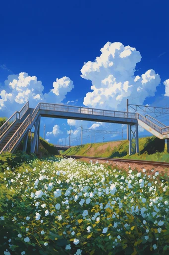 Nostalgic Cobalt Surrealism style reference image — low-angle perspective