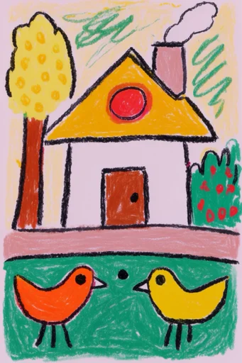 Textured Naive Whimsy style AI image example 4