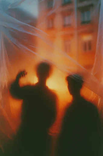 Luminous Amber Silhouette style reference image — backlit silhouette